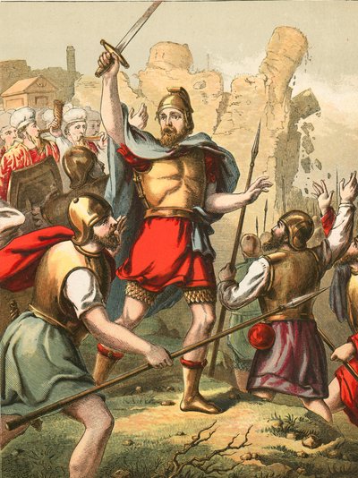 Israelites Encompassing the Walls of Jericho by English School